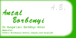 antal borbenyi business card